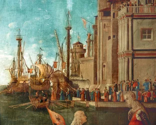 Barcos en el puerto (pintura sobre lienzo)