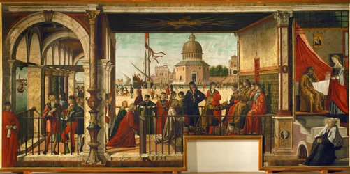 La llegada de los embajadores del príncipe inglés Ereo (pintura sobre lienzo)