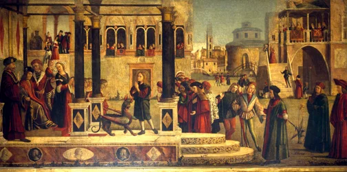 El milagro de San Trifonio, de Vittore Carpaccio (hacia 1465-1525 o 1526), Escuela de San Giorgio degli Schiavoni, Venecia
