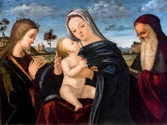 Virgen con el Niño, Santa Catalina y San Jerónimo, hacia 1503 (óleo sobre madera)