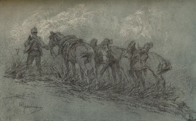 Estudio a tiza por Vittorio Guaccimanni, c1900
