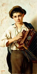 Un joven acordeonista
