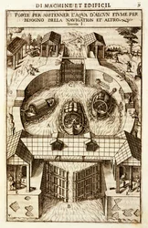 Máquina hidráulica para una esclusa de canal o río, 1607