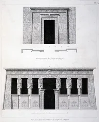 Un portal y andamio en el Templo de Tentyris, siglo XIX