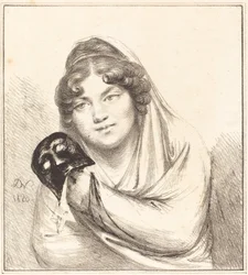 Niña con una máscara