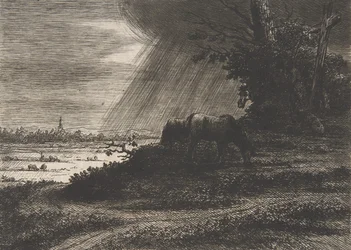 Paisaje con tormenta, siglo XVIII-principios del siglo XIX