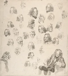 Bocetos de Voltaire a los ochenta y un años