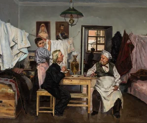 En el samovar, por Makovsky, Vladimir Yegorovich (1846-1920)