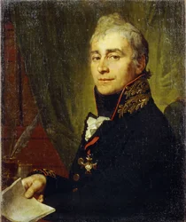 Retrato de Alexandre Fedoseyevich Bestuzhev (1761-1810). (Retrato de Alexander Fedoseyevich Bestuzhev). Pintura de Vladimir Lukich Borovikovsky (ou Borovikovski) (1757-1825), huile sur toile