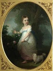 Retrato de Yelena Naryshkina de niña, principios de 1790s