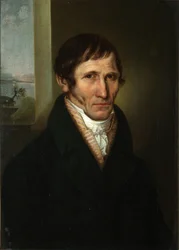 Retrato del administrador de la finca Krasnopolets en la región de Pskov, ca 1813