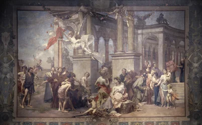 Cortina en el Teatro Nacional, Praga, República Checa, 1883
