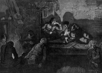 Fumando opio en el East End de Londres, 1874