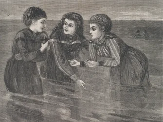 Bañarse en Long Branch Oh, ¿no está frío? Every Saturday, Vol. III, New Serie..., 26 de agosto de 1871