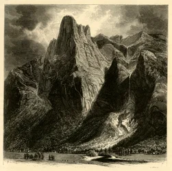 Sentinel Rock y Cascada, 1872