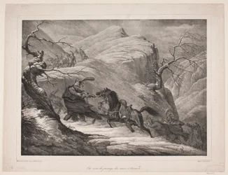Una escena del paso del monte St. Bernard