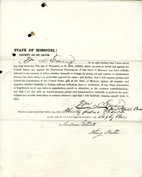 Juramento de lealtad de Wm. L. Ewing de Missouri, Condado de St. Louis