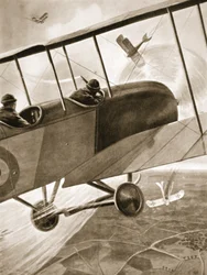 El Capitán Bell-Irving enfrentándose a tres aviones enemigos
