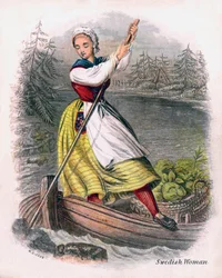 Mujer sueca remando, 1809