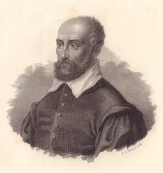 Retrato del arquitecto italiano Andrea Palladio, seudónimo de Andrea di Pietro (1508-1580), grabado en cobre