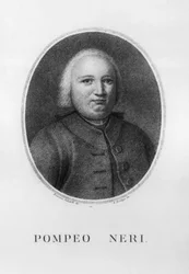 Retrato de Pompeo Neri (1706-1776), jurista y político italiano, grabado por Benedetto Bordiga (1768-1847) después de un dibujo de Francesco Sabatelli (1803-1829)