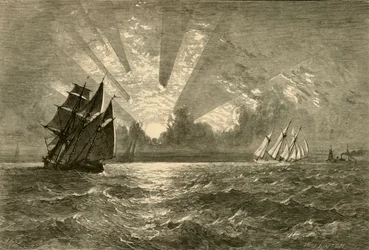 Puesta de sol, Lago Michigan, 1874