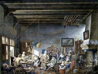 Interior de una taberna holandesa (después de una pintura de Johannes Petrus van Horstock) 1824