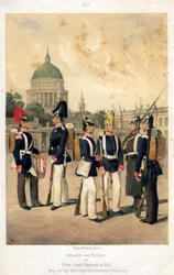 Granaderos y fusileros del ejército prusiano, 1857