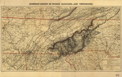 Región montañosa de Carolina del Norte y Tennessee.