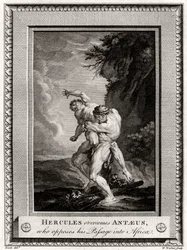 Hércules vence a Anteo, quien se opone a su paso hacia África, 1775