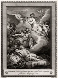 Minerva protegiendo a Telémaco y preservándolo de las flechas del amor, 1775