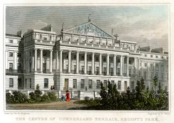 El centro de Cumberland Terrace, Regents Park, Londres, 1829