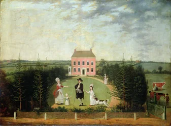 Pieza de conversación frente a la casa en Monument Lane, Edgbaston, 1770-1820