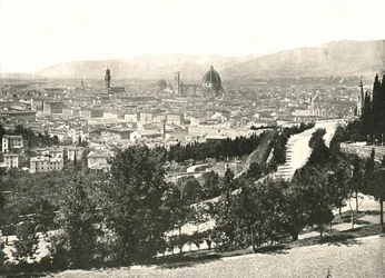 Panorama de la ciudad de Florencia, Italia, 1895