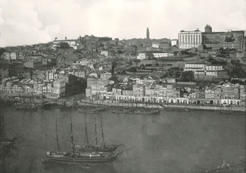 Panorama de la ciudad de Oporto, Portugal, 1895