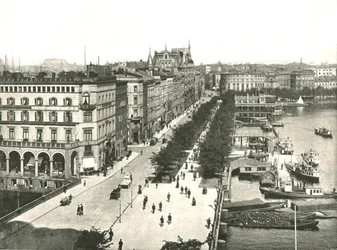 El Jungfernstieg, Hamburgo, Alemania, 1895