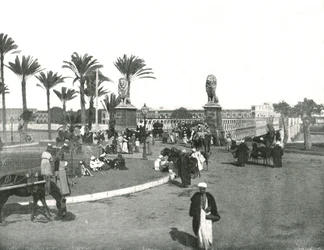 El Puente Kasr-el-nil, El Cairo, Egipto, 1895