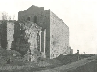 Torre desde la cual San Pablo descendió en una canasta, Damasco, Siria otomana, 1895