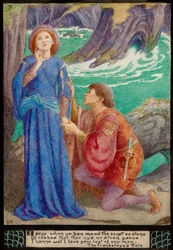 Aurelius y Dorigen (lápiz y acuarela)