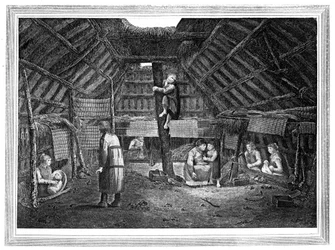 Interior de una casa en Oonalashka