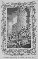 Las tropas británicas entrando en la brecha del Castillo del Moro, c1770s