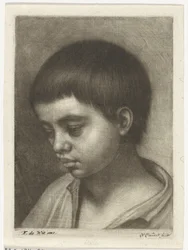 Cabeza de niño, a la izquierda