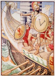 Se convirtió en un blanco para cada flecha, ilustración de La Historia de Grecia por Mary Macgregor