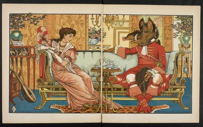 Ilustración para La Bella y la Bestia.