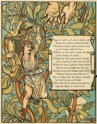 Jack descendiendo el Haba de Jack y las Habichuelas