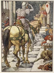 Percival obtiene el escudo del corazón palpitante, de 