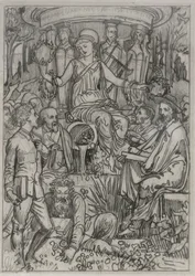 Boceto para la ilustración del frontispicio de "Living English Poets" (Poetas ingleses vivos)
