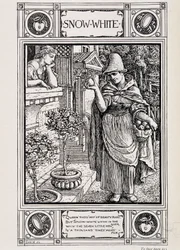 Blancanieves y la bruja atendiendo su manzana - en 