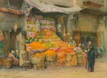 Un puesto de frutas en Bulak, c1905, 1912
