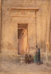 Puerta del templo de Isis (acuarela)